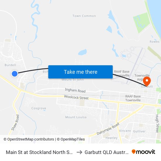 Main St at Stockland North Shore to Garbutt QLD Australia map