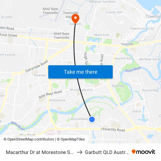 Macarthur Dr at Morestone Street to Garbutt QLD Australia map