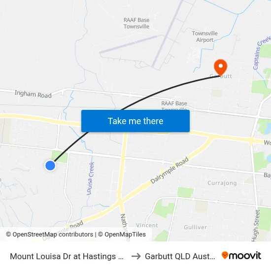 Mount Louisa Dr at Hastings Street to Garbutt QLD Australia map