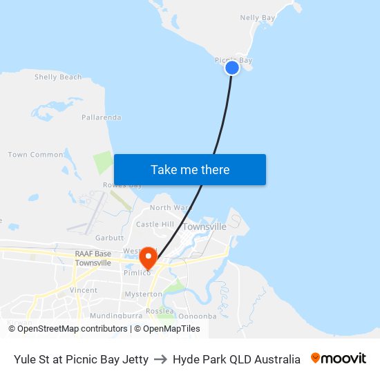 Yule St at Picnic Bay Jetty to Hyde Park QLD Australia map