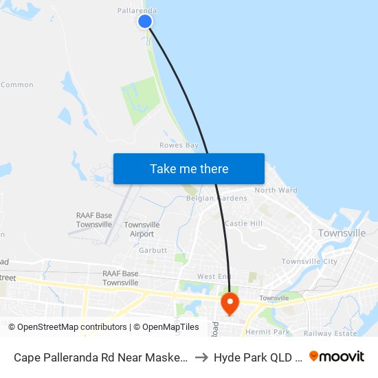 Cape Palleranda Rd Near Maskell St Hail 'N' Ride to Hyde Park QLD Australia map