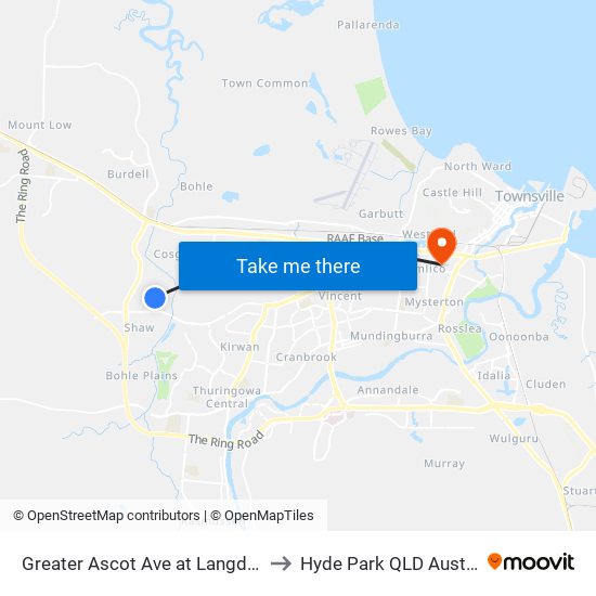 Greater Ascot Ave at Langdale St to Hyde Park QLD Australia map