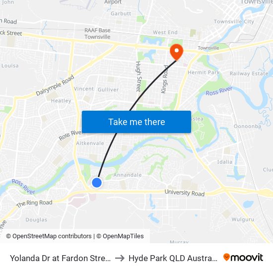 Yolanda Dr at Fardon Street to Hyde Park QLD Australia map