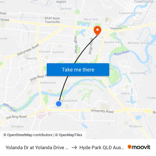 Yolanda Dr at Yolanda Drive Shops to Hyde Park QLD Australia map