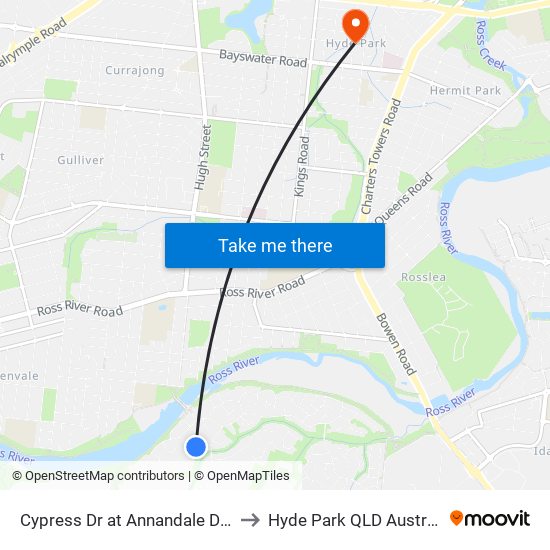 Cypress Dr at Annandale Drive to Hyde Park QLD Australia map