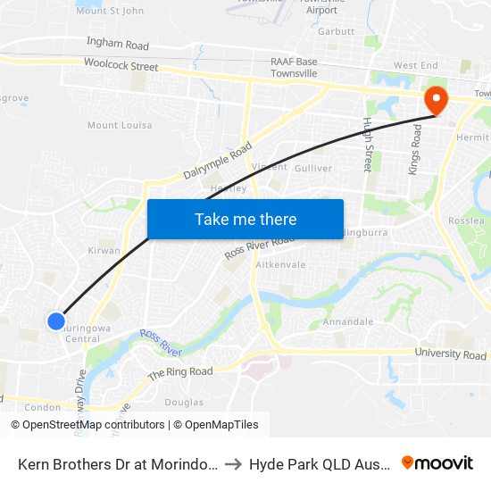 Kern Brothers Dr at Morindo Drive to Hyde Park QLD Australia map