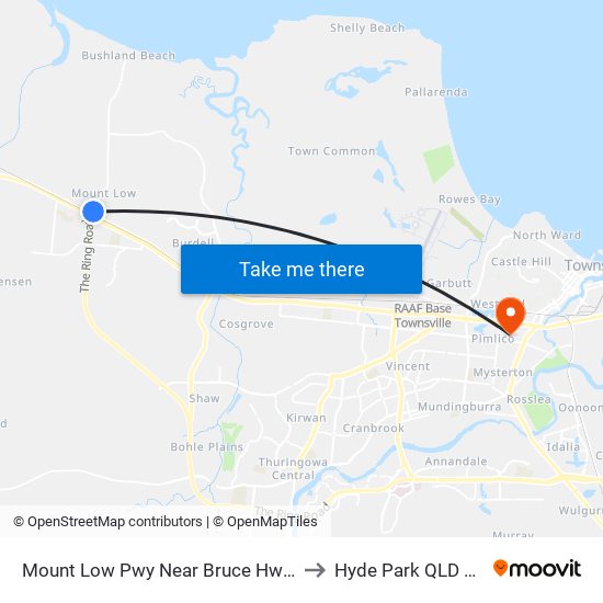 Mount Low Pwy Near Bruce Hwy Hail 'N' Ride to Hyde Park QLD Australia map