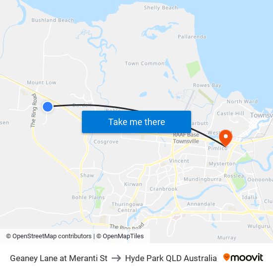 Geaney Lane at Meranti St to Hyde Park QLD Australia map