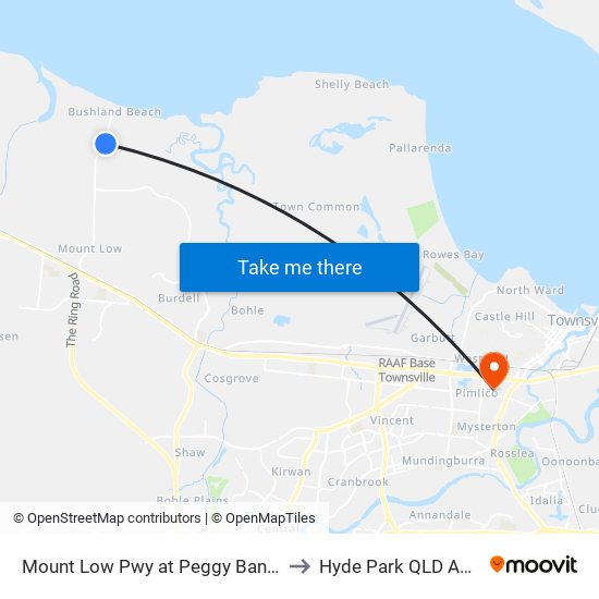 Mount Low Pwy at Peggy Banfield Park to Hyde Park QLD Australia map