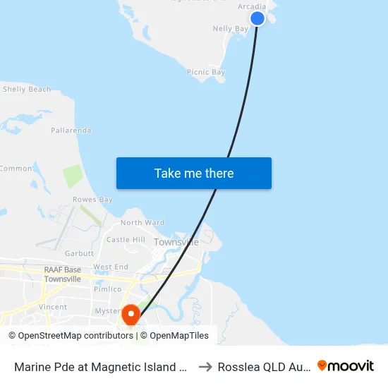 Marine Pde at Magnetic Island Bowls Club to Rosslea QLD Australia map