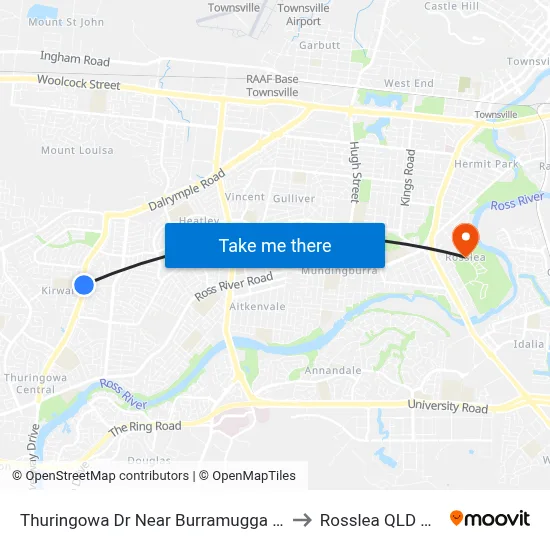 Thuringowa Dr Near Burramugga Cr Hail 'N' Ride to Rosslea QLD Australia map