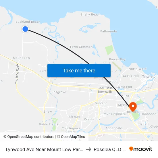 Lynwood Ave Near Mount Low Parkway Hail 'N' Ride to Rosslea QLD Australia map