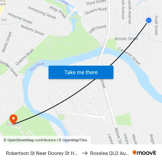 Robertson St Near Doorey St Hail 'N' Ride to Rosslea QLD Australia map