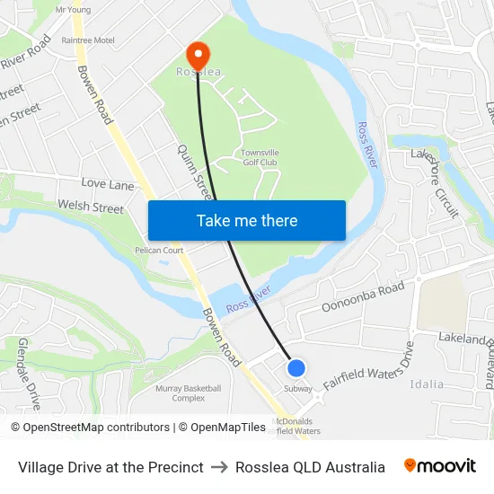 Village Drive at the Precinct to Rosslea QLD Australia map