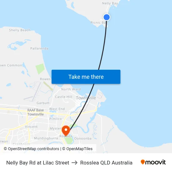 Nelly Bay Rd at Lilac Street to Rosslea QLD Australia map
