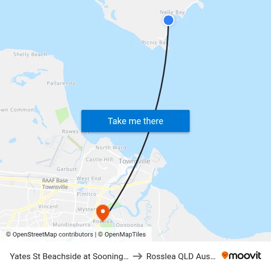 Yates St Beachside at Sooning Street to Rosslea QLD Australia map