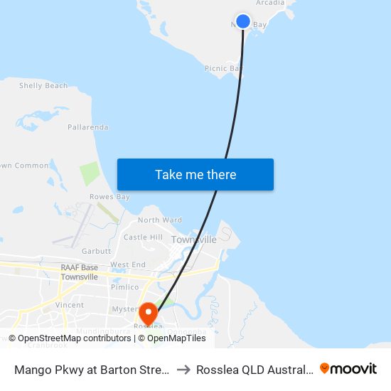 Mango Pkwy at Barton Street to Rosslea QLD Australia map