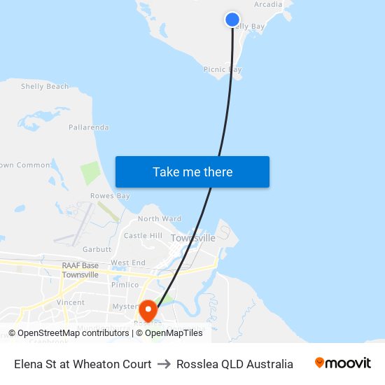 Elena St at Wheaton Court to Rosslea QLD Australia map