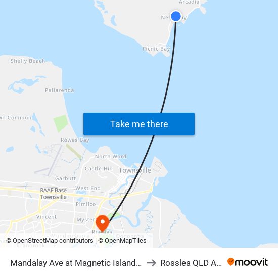 Mandalay Ave at Magnetic Island State School to Rosslea QLD Australia map