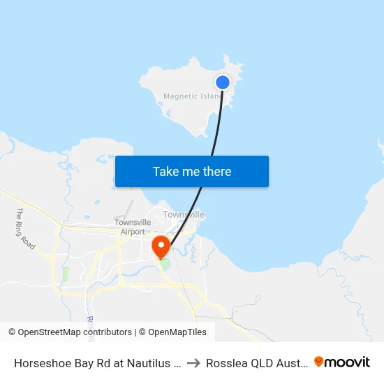 Horseshoe Bay Rd at Nautilus Street to Rosslea QLD Australia map