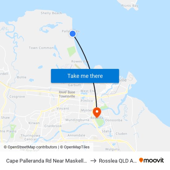 Cape Palleranda Rd Near Maskell St Hail 'N' Ride to Rosslea QLD Australia map