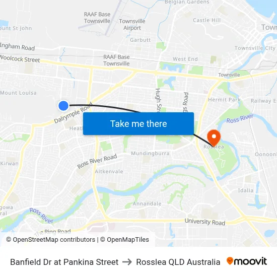 Banfield Dr at Pankina Street to Rosslea QLD Australia map