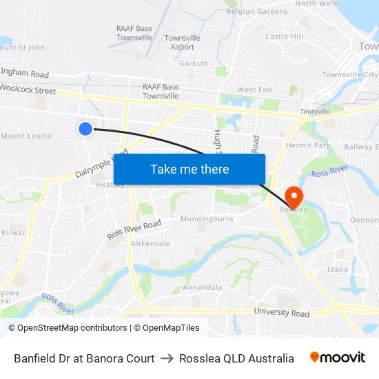 Banfield Dr at Banora Court to Rosslea QLD Australia map