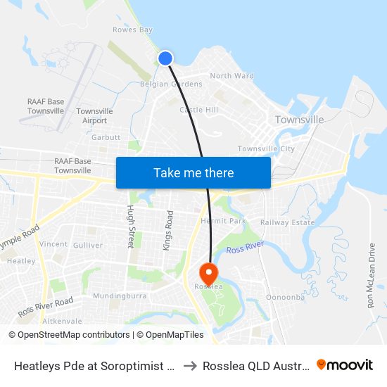 Heatleys Pde at Soroptimist Park to Rosslea QLD Australia map
