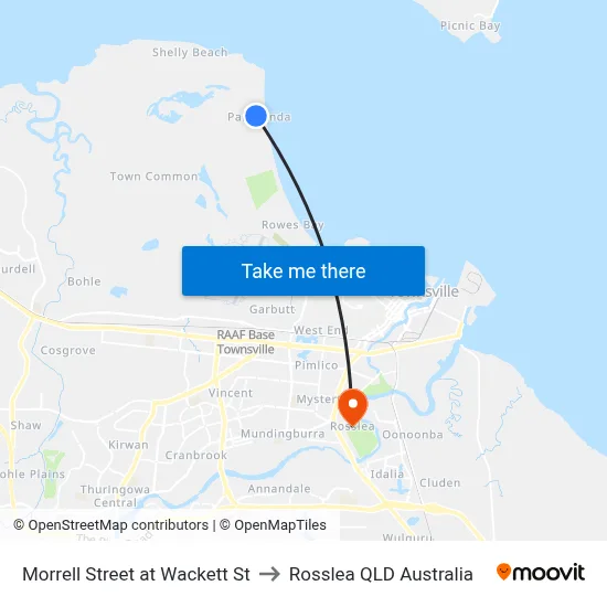 Morrell Street at Wackett St to Rosslea QLD Australia map