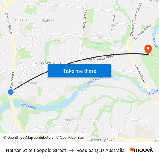 Nathan St at Leopold Street to Rosslea QLD Australia map