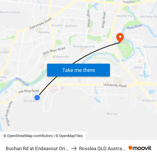 Buchan Rd at Endeavour Drive to Rosslea QLD Australia map