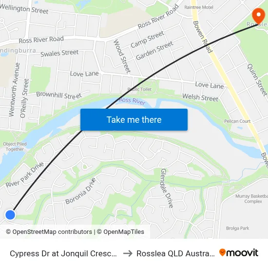 Cypress Dr at Jonquil Crescent to Rosslea QLD Australia map