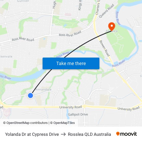Yolanda Dr at Cypress Drive to Rosslea QLD Australia map