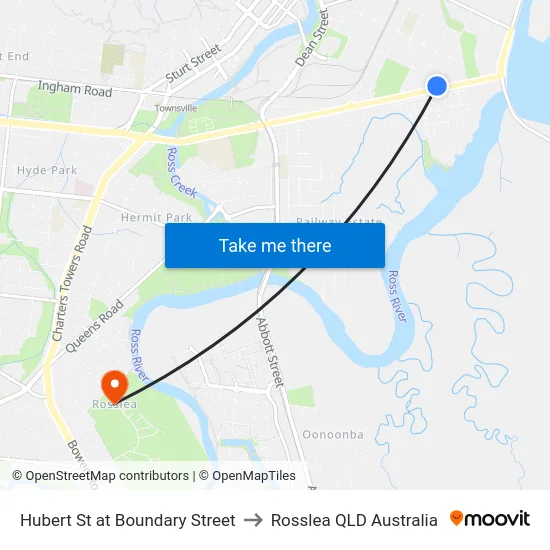Hubert St at Boundary Street to Rosslea QLD Australia map