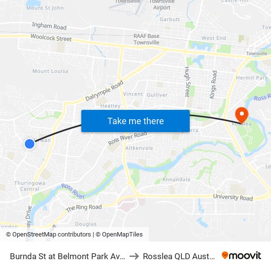 Burnda St at Belmont Park Avenue to Rosslea QLD Australia map
