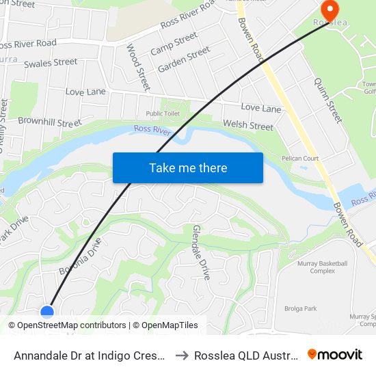 Annandale Dr at Indigo Crescent to Rosslea QLD Australia map