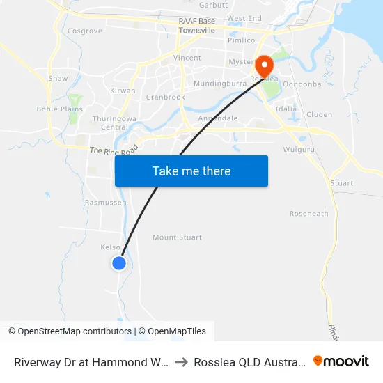 Riverway Dr at Hammond Way to Rosslea QLD Australia map