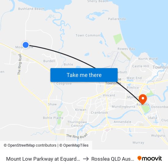 Mount Low Parkway at Equardo Road to Rosslea QLD Australia map