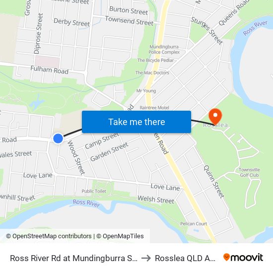 Ross River Rd at Mundingburra State School to Rosslea QLD Australia map