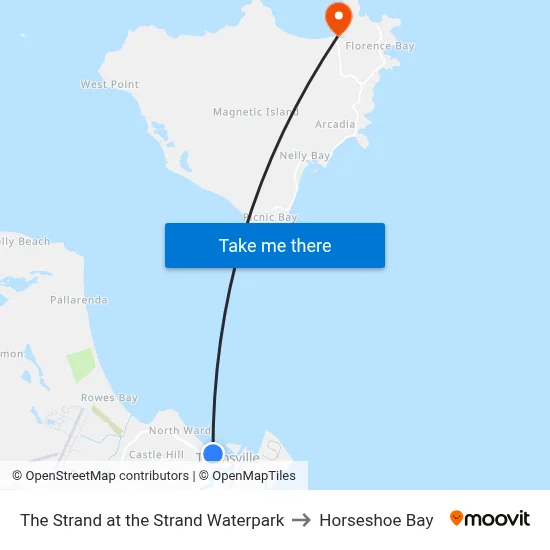 The Strand at the Strand Waterpark to Horseshoe Bay map