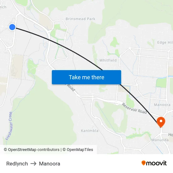 Redlynch to Manoora map