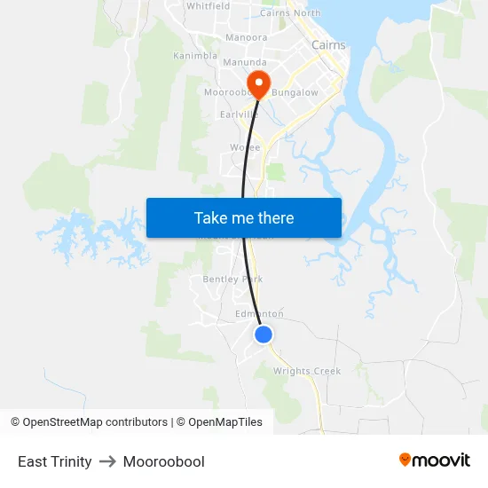 East Trinity to Mooroobool map