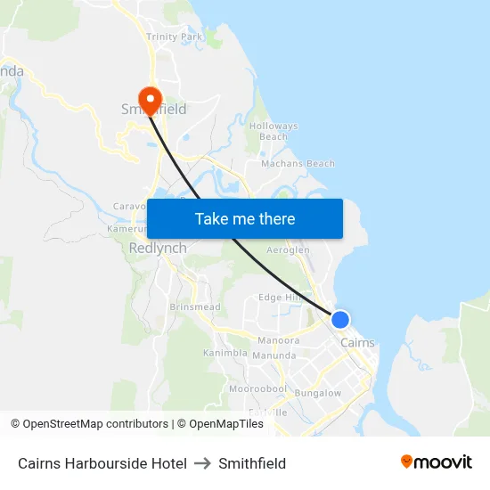 Cairns Harbourside Hotel to Smithfield map