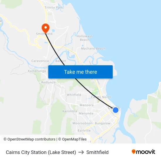 Cairns City Station (Lake Street) to Smithfield map