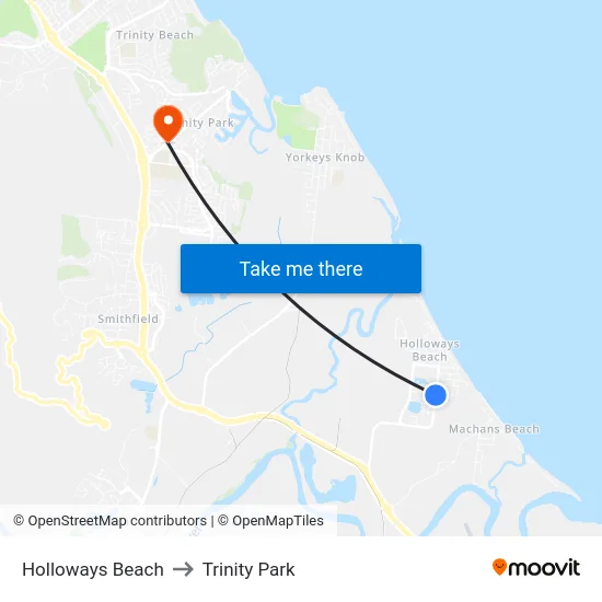 Holloways Beach to Trinity Park map