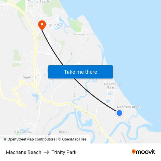 Machans Beach to Trinity Park map