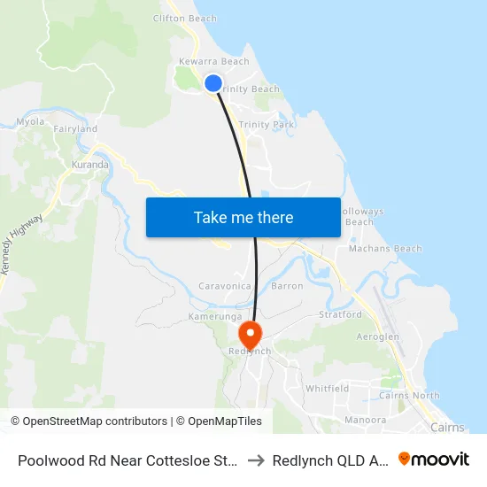 Poolwood Rd Near Cottesloe St Hail 'N' Ride to Redlynch QLD Australia map