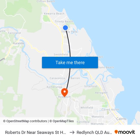 Roberts Dr Near Seaways St Hail 'N' Ride to Redlynch QLD Australia map