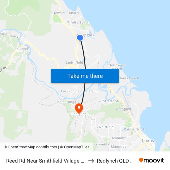 Reed Rd Near Smithfield Village Dr Hail 'N' Ride to Redlynch QLD Australia map
