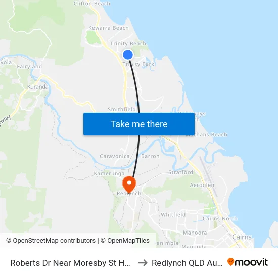 Roberts Dr Near Moresby St Hail 'N' Ride to Redlynch QLD Australia map